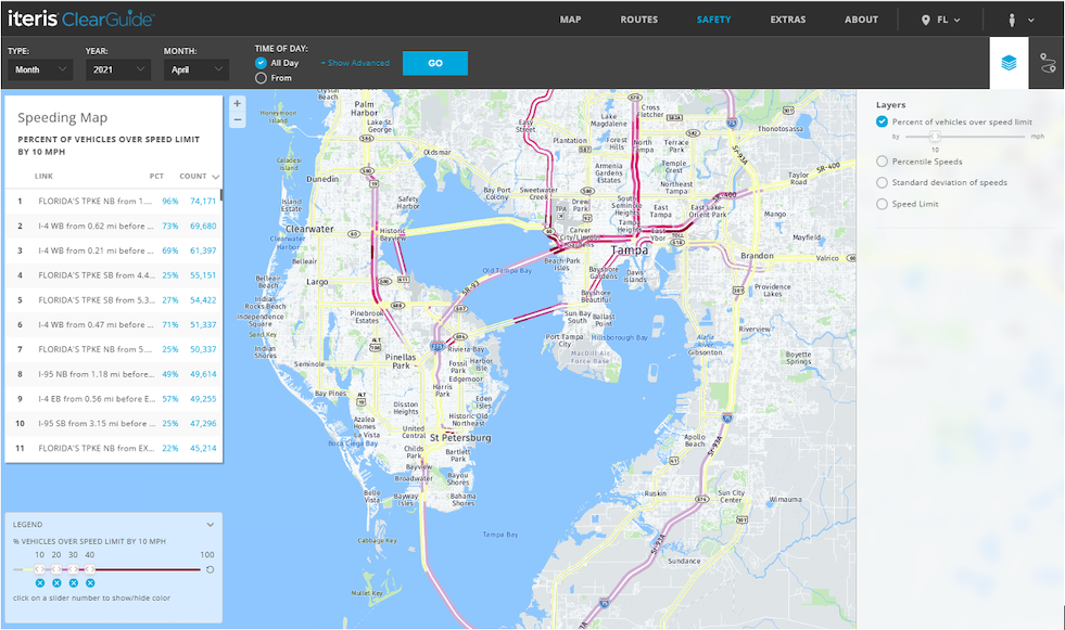 ClearGuide Speed Map